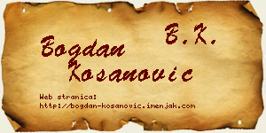 Bogdan Kosanović vizit kartica